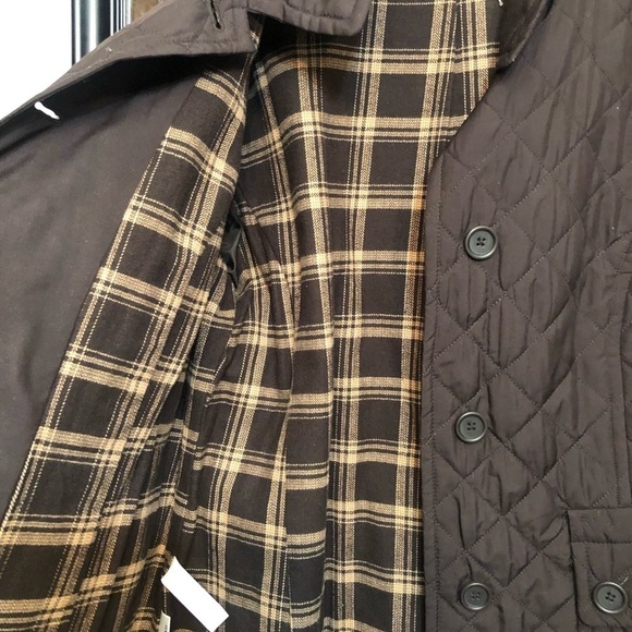 Ann Taylor size XL brown mid weight quilted jacket with flannel lining - Picture 4 of 7